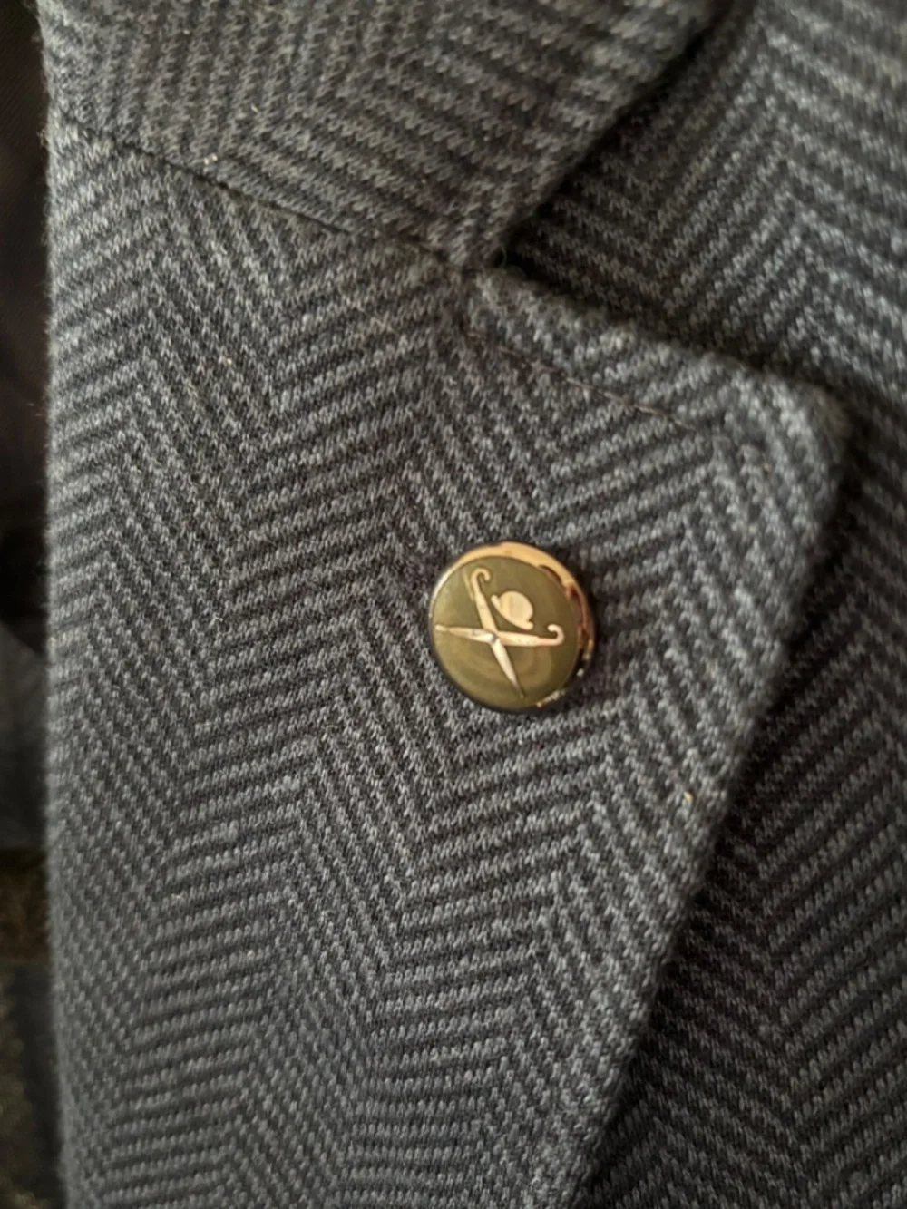 Hackett Mayfair Herringbone Blue Linen Cotton Blazer Jacket Half Lined US 40R